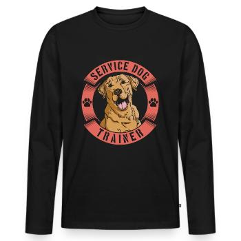 Dresseur de chiens d’assistance Dresseur d’école d’animaux de compagnie Propriétaire de chien - T-shirt manches longues Premium bio Homme - noir - Devant - Nico (187cm)