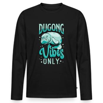 Dugong Vibes Seulement Sauvage Créatures Marines Lamantin - T-shirt manches longues Premium bio Homme - noir - Devant - Nico (187cm)