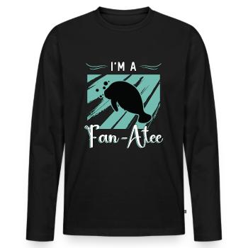 Dugong Je suis un fan de créatures marines amoureux des lamantins - T-shirt manches longues Premium bio Homme - noir - Devant - Nico (187cm)