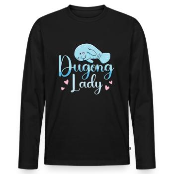 Dugong Lady Marine Animals Sea Creatures Manatee - Men's Premium Organic Long Sleeve Shirt - black - Front - Nico (187cm)