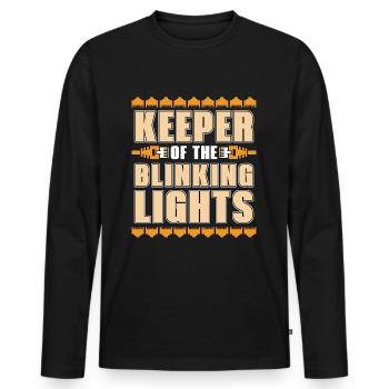 Network Engineer Keeper Of The Blinking Networking - Men's Premium Organic Long Sleeve Shirt - black - Front - Nico (187cm)