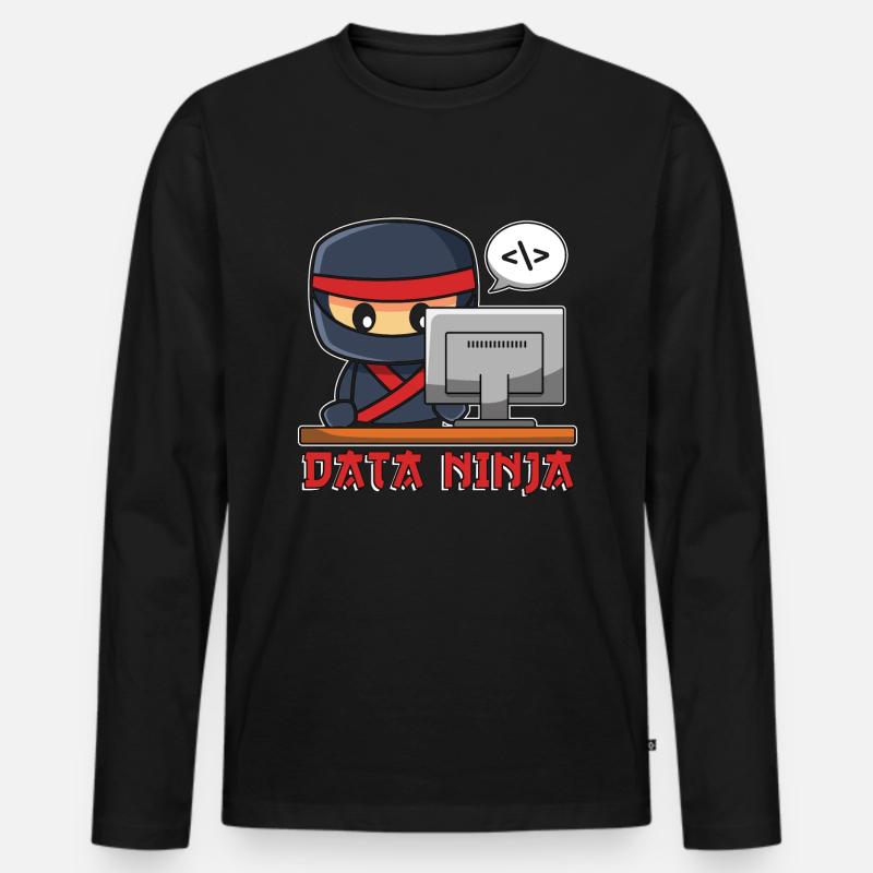 Data Mining Data Ninja Programmer Machine Learning Männer Premium Bio Langarmshirt
