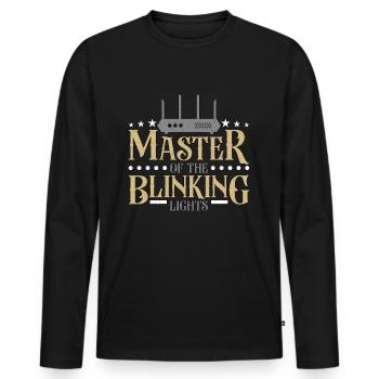 Network Engineer Master Of The Blinking Networking - Men's Premium Organic Long Sleeve Shirt - black - Front - Nico (187cm)