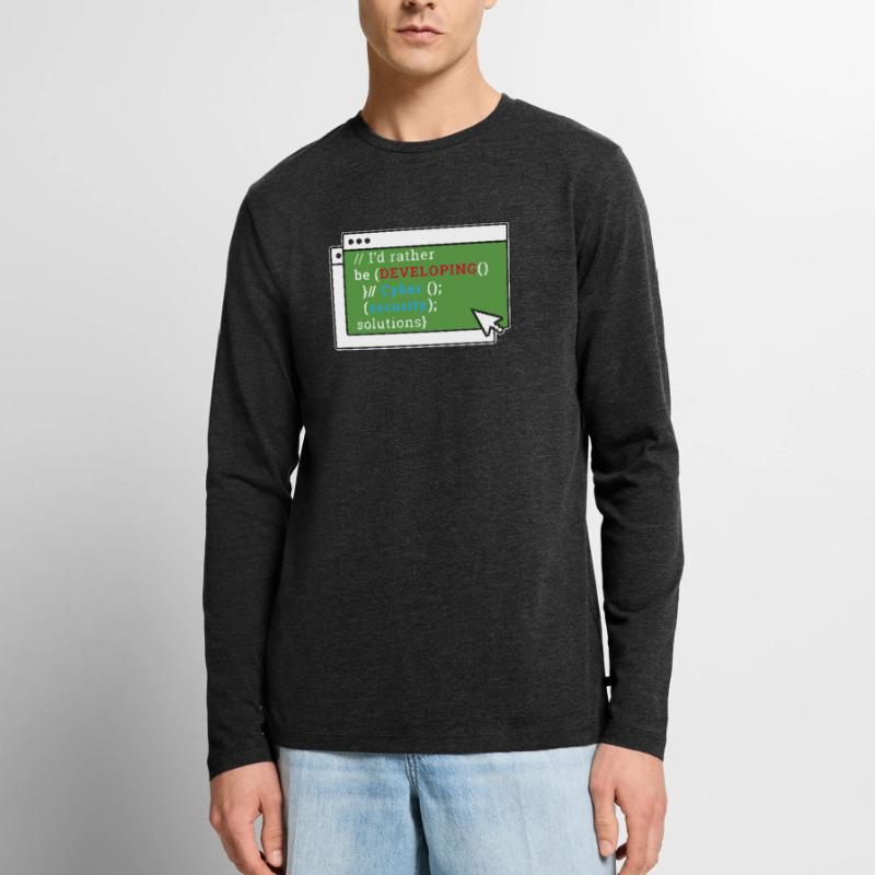 Cybersecurity I'd Rather Be Developing Programmer Männer Premium Bio Langarmshirt