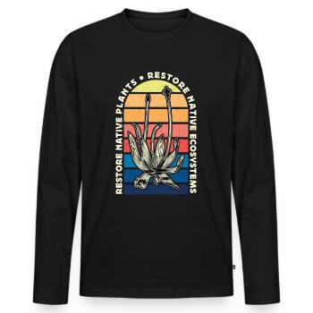 Milkweed Restore Native Plants Restore Entomology - Men's Premium Organic Long Sleeve Shirt - black - Front - Nico (187cm)