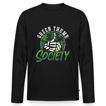 Plantes d’intérieur Green Thumb Society jardinier botanique - T-shirt manches longues Premium bio Homme - noir - Devant - Nico (187cm)