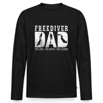 Freediving Freediver Dad The Idol The Apnea Diver - Männer Premium Bio Langarmshirt - Schwarz - Vorne - Nico (187cm)