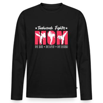 Taekwondo Fighter Mom The Idol The Taekwondo Lover - Männer Premium Bio Langarmshirt - Schwarz - Vorne - Nico (187cm)