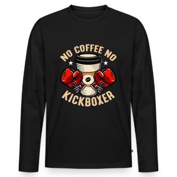 Kickboxer No Coffee No Martial Artist Coffee Lover - Männer Premium Bio Langarmshirt - Schwarz - Vorne - Nico (187cm)