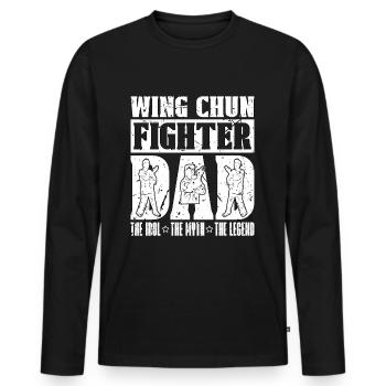 Wing Chun Fighter Dad The Idol The Martial Artist - Men's Premium Organic Long Sleeve Shirt - black - Front - Nico (187cm)