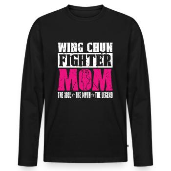 Wing Chun Fighter Mom The Idol Chinese Martial Art - Men's Premium Organic Long Sleeve Shirt - black - Front - Nico (187cm)