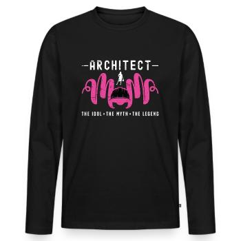 Architecte Maman L’idole Le mythe Le dessinateur - T-shirt manches longues Premium bio Homme - noir - Devant - Nico (187cm)