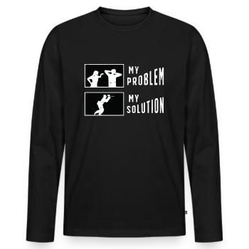 Paintball Player My Problem My Pictogram Dad Mom - Men's Premium Organic Long Sleeve Shirt - black - Front - Nico (187cm)