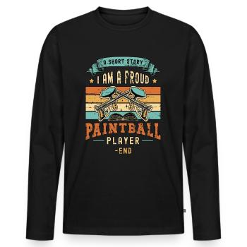 Paintball Player A Short Story I Am A Paintballer - Men's Premium Organic Long Sleeve Shirt - black - Front - Nico (187cm)