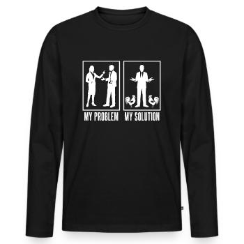 Cock Lover My Problem My Pictogram Dad Mom Farming - Männer Premium Bio Langarmshirt - Schwarz - Vorne - Nico (187cm)