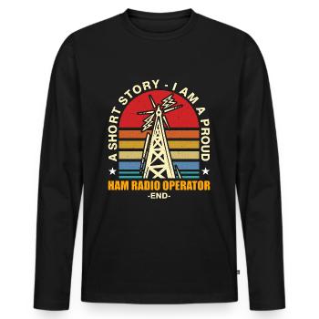 Ham Radio Operator A Short Story Radio Operator - Männer Premium Bio Langarmshirt - Schwarz - Vorne - Nico (187cm)