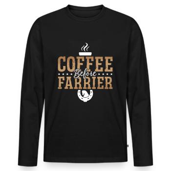 Farrier Coffee Before Metalsmith Coffee Lover - Men's Premium Organic Long Sleeve Shirt - black - Front - Nico (187cm)