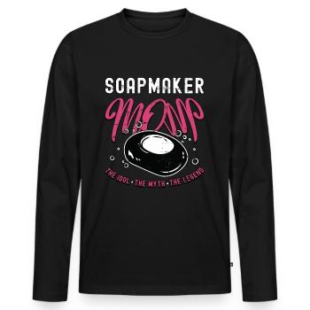 Soapmaker Mom The Idol The Myth The Soapmaking - Men's Premium Organic Long Sleeve Shirt - black - Front - Nico (187cm)