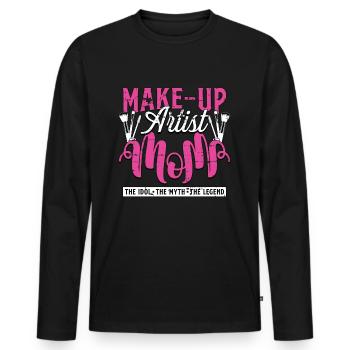 Make-Up Artist Mom The Idol The Myth Brow Artist - Men's Premium Organic Long Sleeve Shirt - black - Front - Nico (187cm)