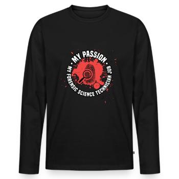 Forensic Science My Passion My Forensic Scientist - Men's Premium Organic Long Sleeve Shirt - black - Front - Nico (187cm)
