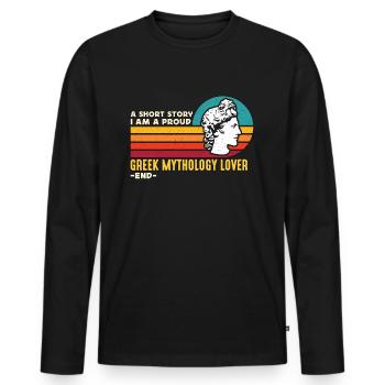 Greek Mythology Lover A Short Story Mythology Gods - Men's Premium Organic Long Sleeve Shirt - black - Front - Nico (187cm)