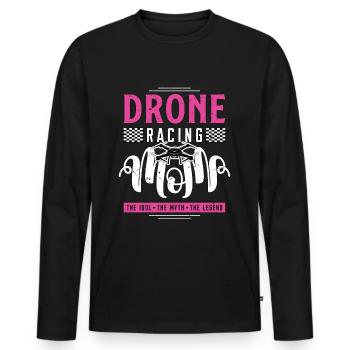 Drone Racing Lover Mom The Idol The Racing Machine - Men's Premium Organic Long Sleeve Shirt - black - Front - Nico (187cm)