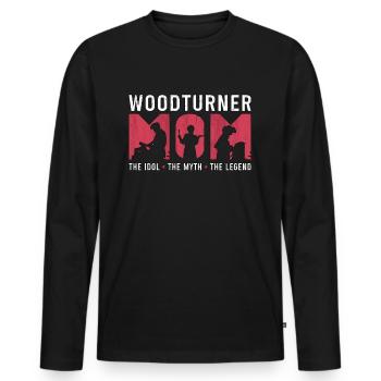 Woodturner Mom The Idol The Myth Loves Carpentry - Männer Premium Bio Langarmshirt - Schwarz - Vorne - Nico (187cm)