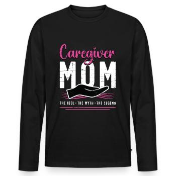Caregiver Mom The Idol The Myth Loves Caregiving - Männer Premium Bio Langarmshirt - Schwarz - Vorne - Nico (187cm)