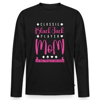 Joueur de Blackjack Classique Maman L’Amateur De Jeu De Cartes - T-shirt manches longues Premium bio Homme - noir - Devant - Nico (187cm)