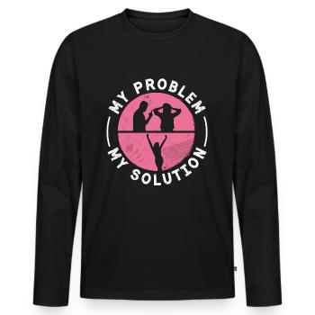 Joueur de cribbage Mon problème Mon pictogramme Maman Papa - T-shirt manches longues Premium bio Homme - noir - Devant - Nico (187cm)