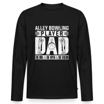 Joueur de bowling de ruelle papa le joueur de bowling Idol - T-shirt manches longues Premium bio Homme - noir - Devant - Nico (187cm)