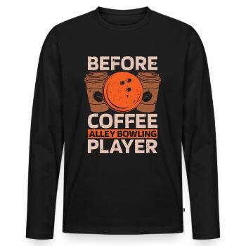 Alley Bowling Coffee Avant l’amateur de café Ninepins - T-shirt manches longues Premium bio Homme - noir - Devant - Nico (187cm)