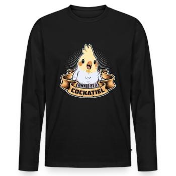 Cockatiel Owned By A Cockatiel Ornamental Bird - Männer Premium Bio Langarmshirt - Schwarz - Vorne - Nico (187cm)