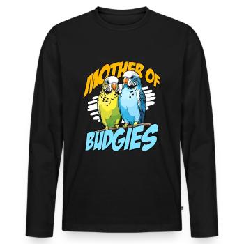 Budgie Mother Of Budgies Bird Breeder Budgie Lover - Men's Premium Organic Long Sleeve Shirt - black - Front - Nico (187cm)