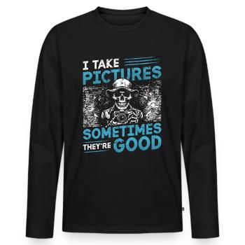 Photographer I Take Pictures Sometimes Photo Shoot - Männer Premium Bio Langarmshirt - Schwarz - Vorne - Nico (187cm)