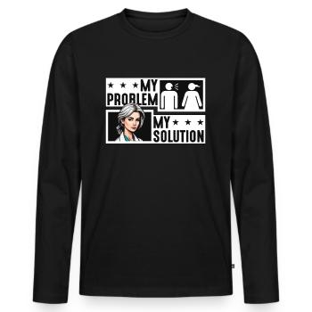 Psychiatrist My Problem My Pictogram Mom Therapist - Männer Premium Bio Langarmshirt - Schwarz - Vorne - Nico (187cm)
