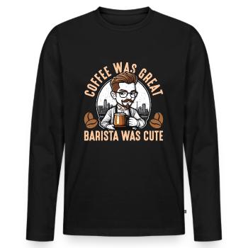 Le café de barista était génial Barista était un artiste latte - T-shirt manches longues Premium bio Homme - noir - Devant - Nico (187cm)