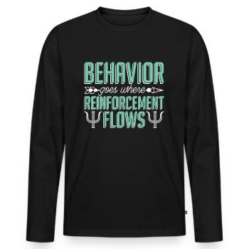 School Psych Behavior Goes Where Psychotherapist - Männer Premium Bio Langarmshirt - Schwarz - Vorne - Nico (187cm)