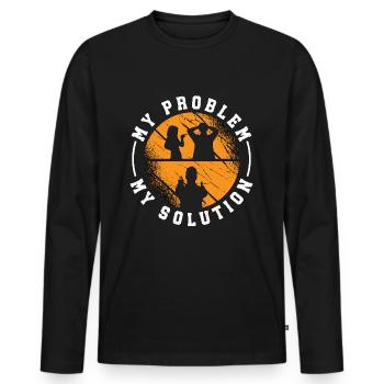 Barista My Problem My Pictogram Dad Coffee Maker - Men's Premium Organic Long Sleeve Shirt - black - Front - Nico (187cm)