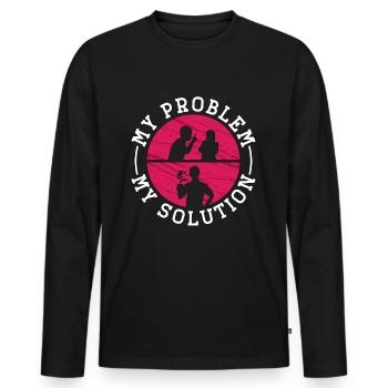 Barista My Problem My Pictogram Mom Latte Artist - Männer Premium Bio Langarmshirt - Schwarz - Vorne - Nico (187cm)