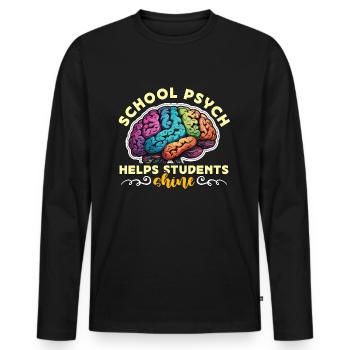 School Psychs Help Students Shine School Counselor - Männer Premium Bio Langarmshirt - Schwarz - Vorne - Nico (187cm)