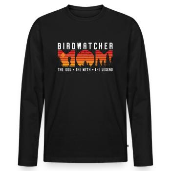 Ornithologue Maman L’idole Le mythe L’ornithologue - T-shirt manches longues Premium bio Homme - noir - Devant - Nico (187cm)