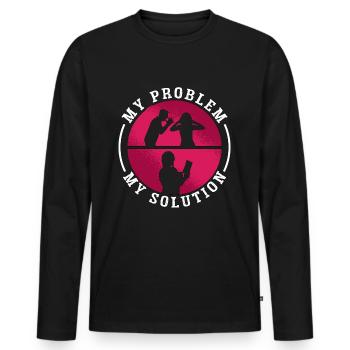Book Editor My Problem My Pictogram Mom Dad Editor - Männer Premium Bio Langarmshirt - Schwarz - Vorne - Nico (187cm)