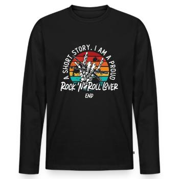Rock N Roll A Short Story I Am A Proud Metal Rock - Männer Premium Bio Langarmshirt - Schwarz - Vorne - Nico (187cm)
