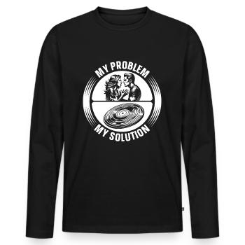 Disques vinyles Mon problème Mon pictogramme Papa Maman - T-shirt manches longues Premium bio Homme - noir - Devant - Nico (187cm)