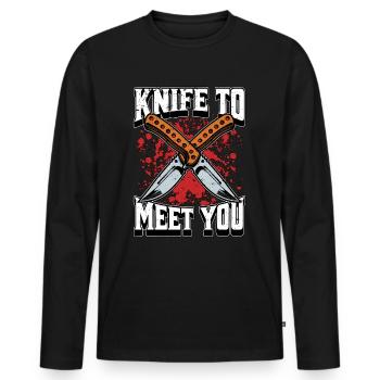 Blade Forging Knife To Meet You Blade Crafting - Männer Premium Bio Langarmshirt - Schwarz - Vorne - Nico (187cm)