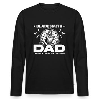 Bladesmith Dad L’idole Le mythe L’artiste du métal - T-shirt manches longues Premium bio Homme - noir - Devant - Nico (187cm)