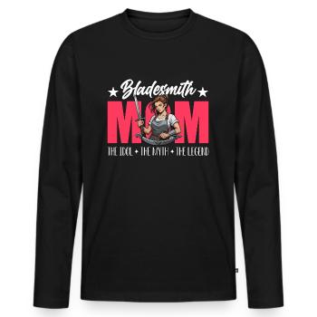 Bladesmith Maman L’idole Le mythe Le Blade Crafter - T-shirt manches longues Premium bio Homme - noir - Devant - Nico (187cm)