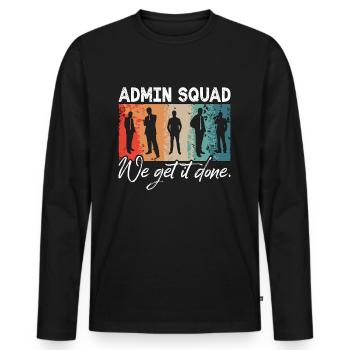Admin Assistant Admin Squad We Get Retro Secretary - T-shirt manches longues Premium bio Homme - noir - Devant - Nico (187cm)