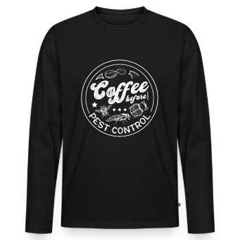 Pest Control Coffee Pest Management Coffee Lover - Männer Premium Bio Langarmshirt - Schwarz - Vorne - Nico (187cm)